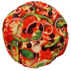 Pizza Pillow Round 14 Inch Supreme Throw Couch Sofa Bed Travel Car Dorm Camping